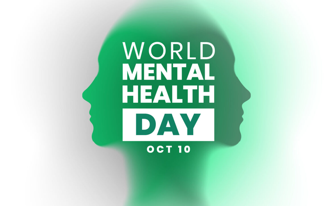 10th october international mental health day background with hum