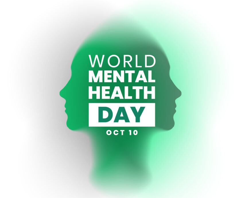 10th october international mental health day background with hum